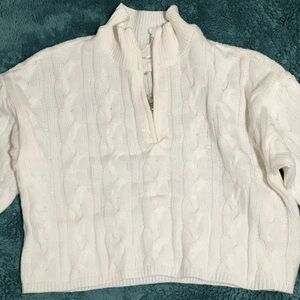 White cropped sweater